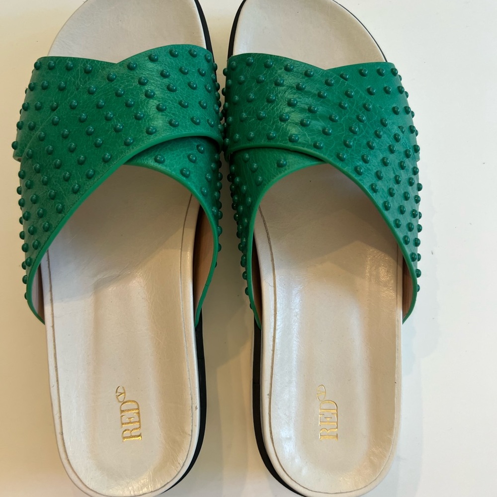RED Valentino shoes slides miles, size 39 green and white